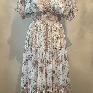 Koko + Mason Floral Kimono Short Sleeve Midi Dress size M